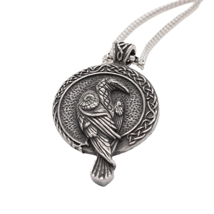 Wikingerschmuck Keltischer Rabe Anhänger Halskette Herren Titanstahl Vintage Silber Medaillon Rune Anhänger Punk Schmuck