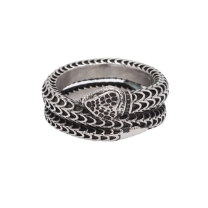 Gothic Edelstahl Schlange Ring Für Damen Herren Retro Punk Tier Schuppen Wickel Fingerring Persönlichkeit Biker Schmuck