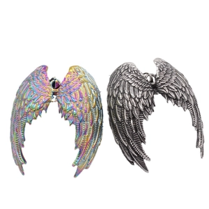 Retro Fallen Angel Wings Pendant Necklace For Men Stainless Steel Titanium Jewelry Gothic Distressed Wing Pendant Jewelry