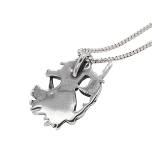 Vintage punk reaper scythe pendant necklace in distressed silver steel for men