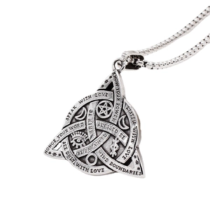 Retro Titanium Steel Celtic Triquetra Pendant Only Without Chain For Men Vintage Norse Rune Inspirational Quotes Jewelry