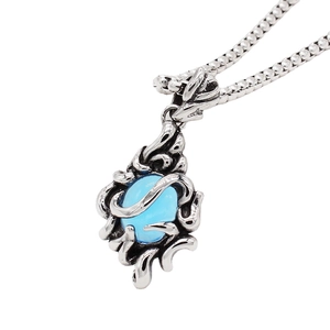 Vintage Gothic Blue Rhinestone Flame Pendant For Men Titanium Steel Pendant Only Without Chain Retro Punk Jewelry Gift