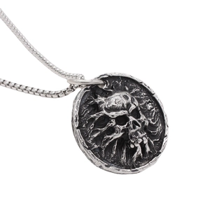 Gotische Punk-Halskette mit Totenkopf-Anhänger aus Vintage-Edelstahl für Herren