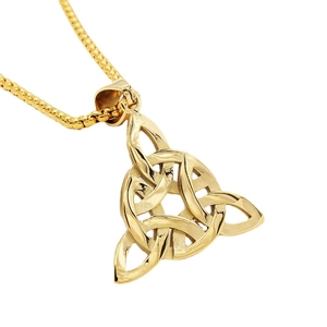 Collier doré avec pendentif nœud celtique en acier titane poli pour homme