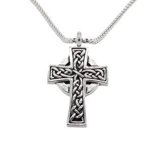 Vintage Titanium Steel Celtic Cross Pendant Necklace For Men Women Retro Celtic Knot Religious Gothic Jewelry Gift