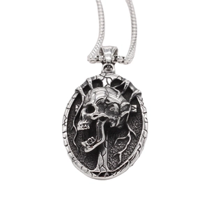 Gothic Skull Cross Pendant Stainless Steel Necklace Men Retro Punk Rock Jewelry Accessory Pendant Only Without Chain