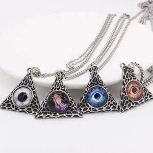 Retro Egyptian pyramid all-seeing eye pendant necklaces in four distinct styles