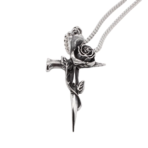 Pendentif Croix Fleur de Rose Gothique Rétro en Acier Inoxydable Unisexe Punk Hip Hop Bijoux Cadeau Pendentif Seul Sans Chaîne