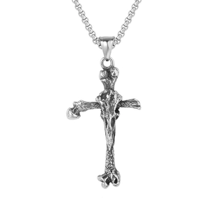 Vintage Gothic Stainless Steel Bone Cross Pendant For Men Punk Viking Bird Skull Pendant Only Without Chain Jewelry Gift