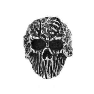 Retro Mummy Skull Ring For Men Titanium Stainless Steel Gothic Punk Vintage Skeleton Head Ring Personality Men Jewelry