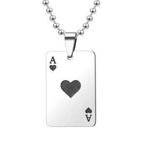 Vintage Poker Pik As Edelstahl Anhänger Für Herren Damen Retro Hip Hop Karte Schmuck Anhänger Ohne Kette