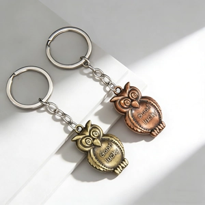 Vintage Owl Alloy Keychain Metal Good Lucky Bag Pendant Retro Animal Key Ring For Women Men Car Key Accessories