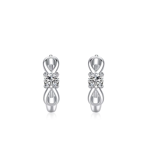 S925 sterling silver infinity earrings with micro-set sparkling round cubic zirconia