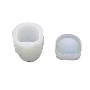 DIY skull shaped silicone resin storage box mold set in translucent white finish