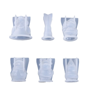 Set of 6 Christmas cartoon 3D silicone molds for resin casting and DIY handmade crafts
