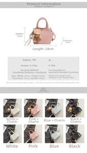 Detailed dimension chart and color options for large capacity PU leather shoulder bag