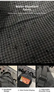 Détails du sac de voyage imperméable avec tissu anti-rayures et poche pour tablette