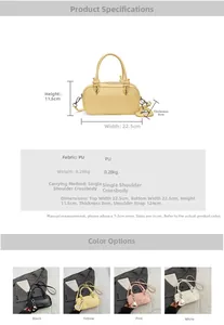 Spécifications de taille et options de couleurs pour ce sac polochon en similicuir