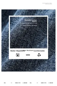Close-up of durable water-resistant denim fabric texture for casual tote bag
