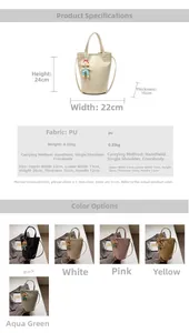 Gedetailleerde maattabel en materiaalspecificaties van de minimalistische PU-tas