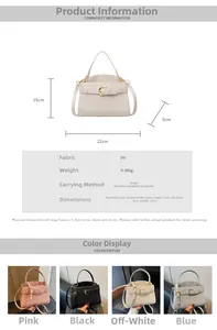 Tableau des tailles détaillé et options de sacs bandoulière avec dimensions