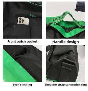 Vues détaillées du sac en toile avec sangle renforcée et connecteurs à anneaux en D