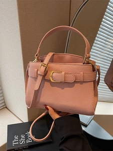 Petit Sac Bandoulière Carré à la Mode pour Femmes Grain de Litchi Chic en Cuir PU Avec Boucle Dorée Sac à Main