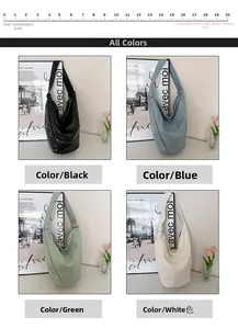 Sacs fourre-tout en cuir PU souple minimalistes en noir, bleu, vert et blanc