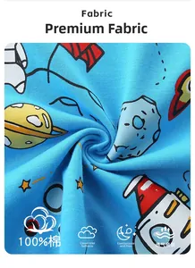Détail du tissu bleu spatial 100% coton montrant sa texture douce et sa respirabilité