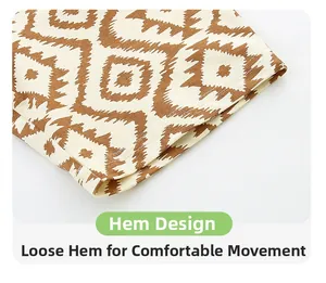 Détail du bas de jambe large pour short enfant en coton à imprimé géométrique