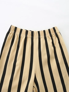 Ensemble d'été pour garçons avec short à rayures, motif dinosaure et taille élastique