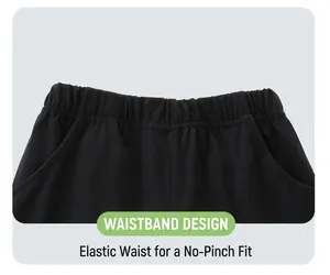 Détail de la taille élastique d'un short en coton noir pour enfants en maille