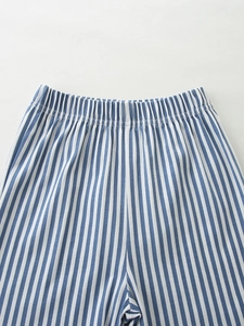 Classic blue and white striped kids shorts with comfortable elastic waistband