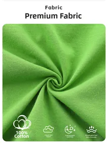 Detail of 100% cotton green knit fabric texture for children shorts set