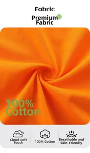 Nahaufnahme von orangefarbenem Stoff aus 100% Baumwolle mit weicher Textur