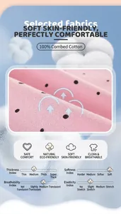 Vue macro du tissu 100% coton peigné avec base rose et motif à pois noirs