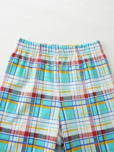 Ensemble d'été T-shirt et short pour garçons avec motif à carreaux colorés et vif