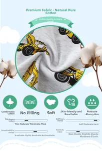 Detailed macro shot of breathable cotton fabric with yellow excavator print for kids' t-shirts