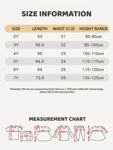 Detailed size guide for boys sports sweatpants including length and waist measurements