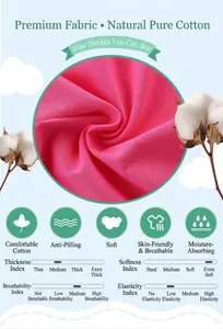 Detail showing soft natural cotton fabric texture and breathability index for girls' set