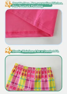 Detailed view of knitted shirt hem with neat stitching and colorful elastic waistband