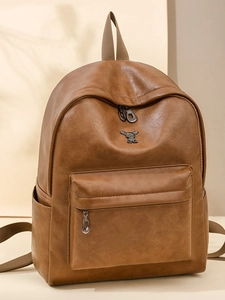 Women Vintage PU Leather Backpack Korean Fashion Large Capacity School Bag With Laptop Compartment Travel Daypack For Students