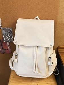 Retro PU Leather Travel Backpack For Women Men Large Capacity Laptop School Bag Versatile British Style Casual Daily Commuter Rucksack