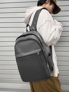 Minimalist dark gray large capacity fashion backpack for urban commuting and travel