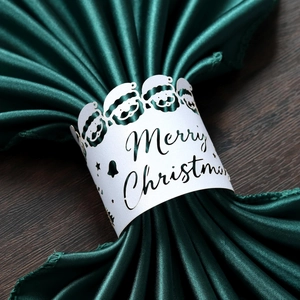 Découpé au Laser Papier Cartonné Noël Ronds de Serviette Père Noël Creux Joyeux Noël Décoration de Table Fête Festif