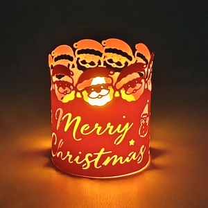 Christmas Laser Cut Paper Candle Shade Santa Claus Snowflake Hollow Out Cupcake Wrapper Merry Christmas Party Table Decoration