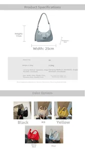Spécifications de taille et détails du matériau pour le sac bandoulière en PU