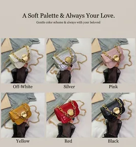 Collection of girls' crocodile pattern crossbody bags with gold heart locks in six colors