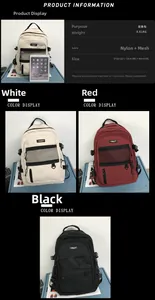 Comparaison de taille détaillée avec iPad et trois options de couleur pour le sac à dos