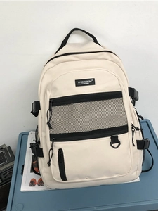Sac à Dos en Nylon de Grande Capacité pour Étudiants Imperméable Décontracté École Sac Avec Multi-poches pour Voyage Navettage Unisexe